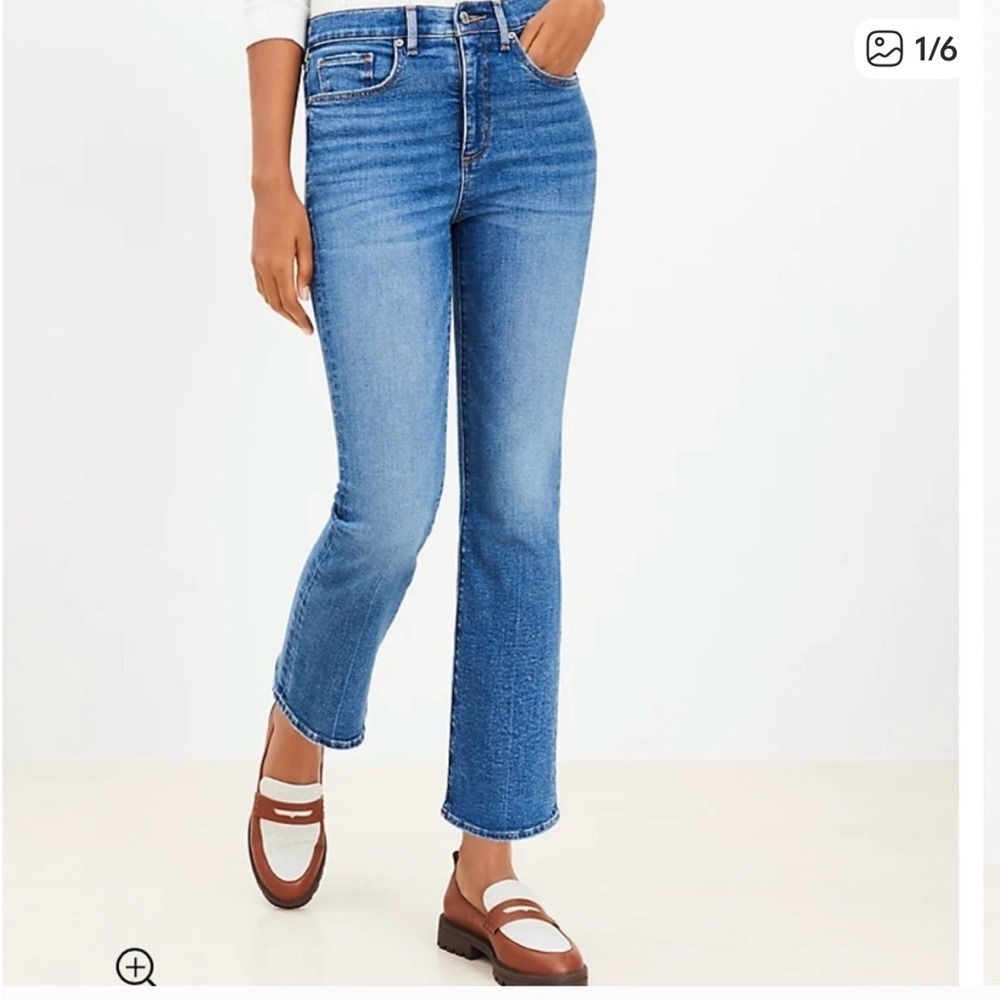 Loft kick crop jeans. Size 14.‎ - Picture 1 of 14